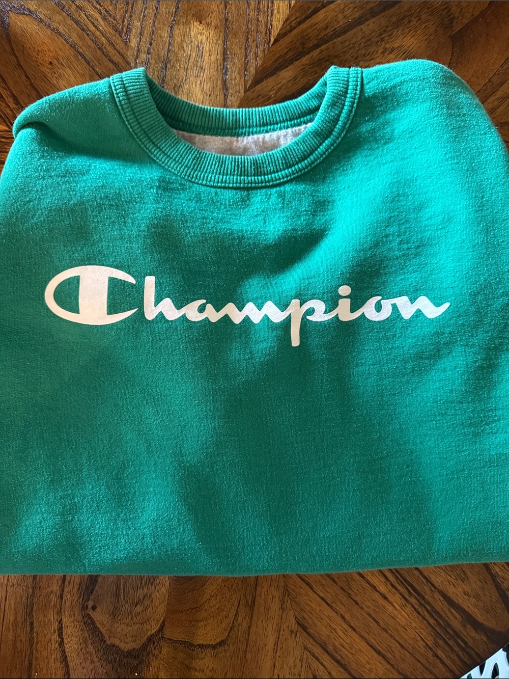 Champion Bright Teal Logo Crewneck Sweatshirt